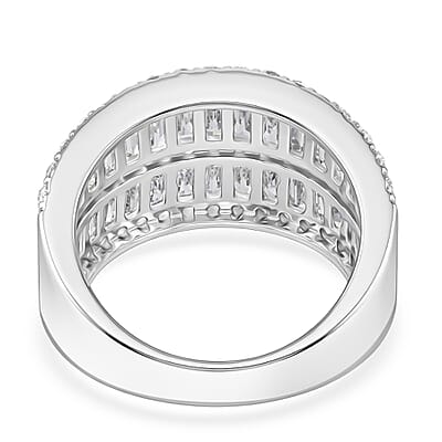 Crisscross Simulated Diamond Ring (Size 7)