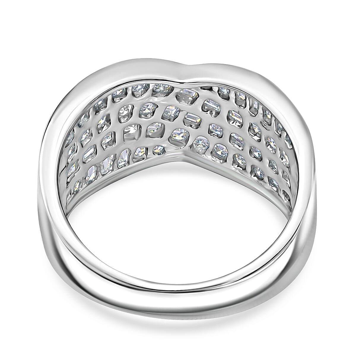 Simulated Diamond Ring in Rhodium Over Sterling Silver