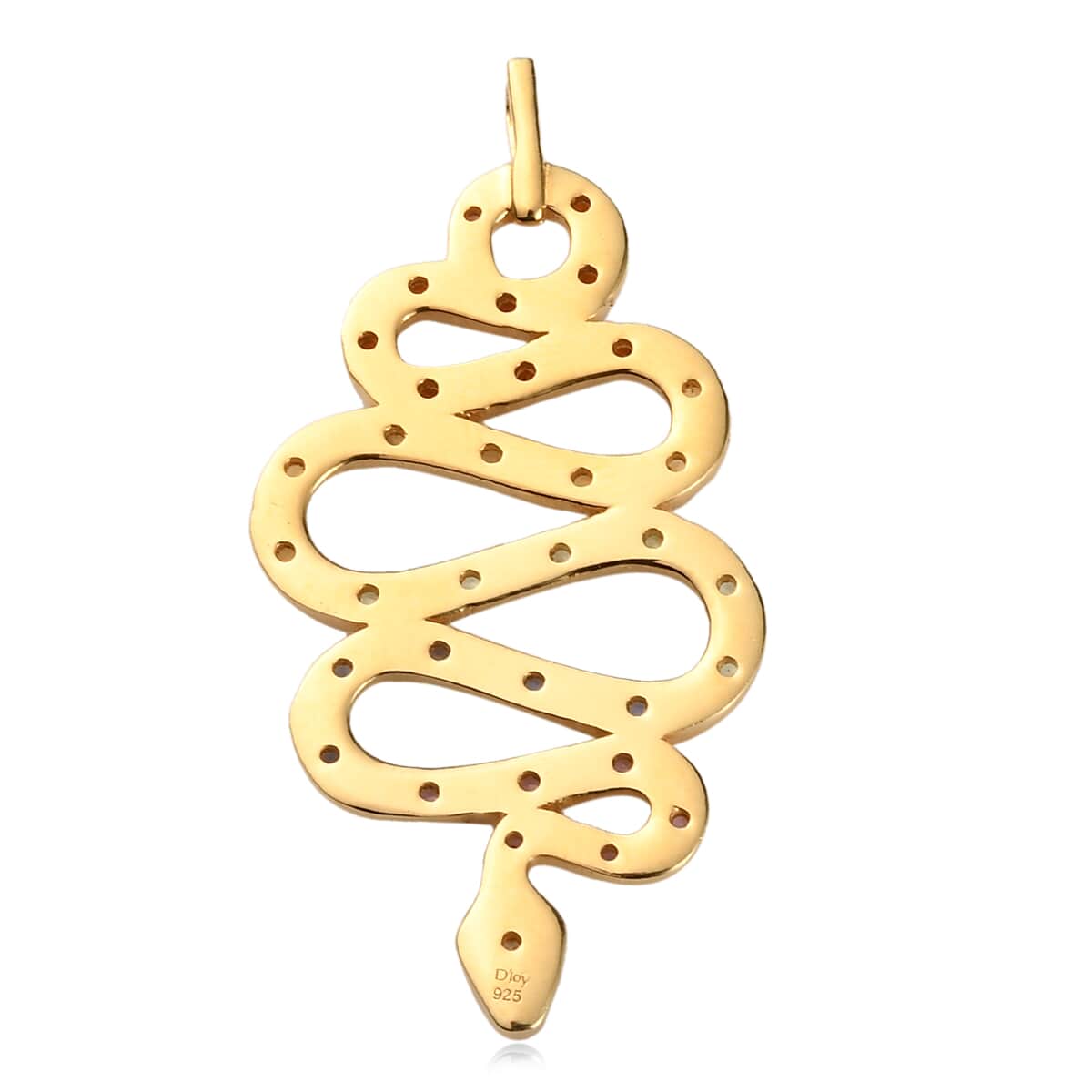 Multi Gemstone Oversized Statement Snake Pendant in Vermeil Yellow Gold Over Sterling Silver 0.90 ctw image number 4