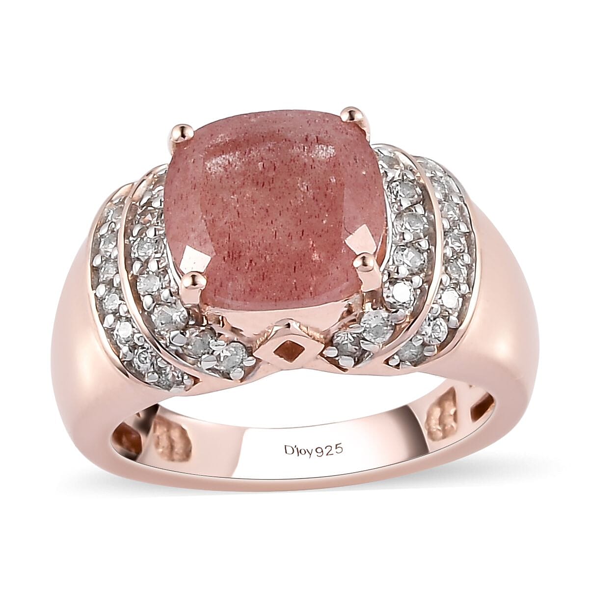 Natural Tanzanian Natronite, Brown and White Zircon Ring in Vermeil Rose Gold Over Sterling Silver (Size 10.0) 3.75 ctw