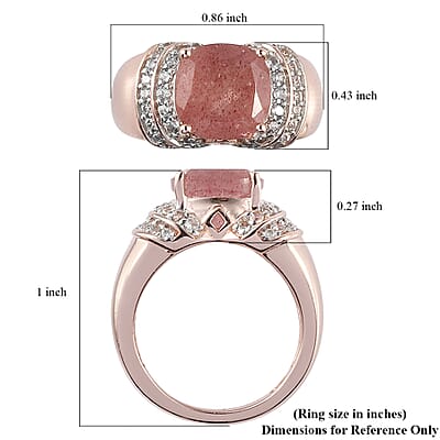 Natural Tanzanian Natronite, Brown and White Zircon Ring in Vermeil Rose Gold Over Sterling Silver (Size 10.0) 3.75 ctw