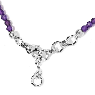 Karis Amethyst Beaded Bracelet in Platinum Bond (6.50-8.00In) 12.10 ctw