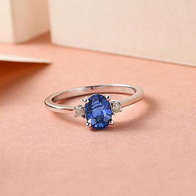 Luxoro 14K White Gold AAA Color Change Sapphire and G-H I3 Diamond Ring (Size 7.0) 1.20 ctw