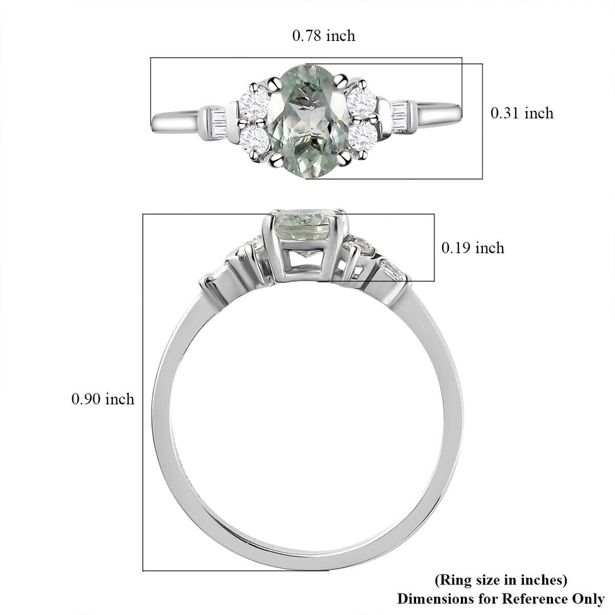 LUXORO 14K White Gold AAA Narsipatnam Alexandrite and G-H I3 Diamond Ring 2 Grams (Delivery in 12-15 Business Days) 1.10 ctw image number 5