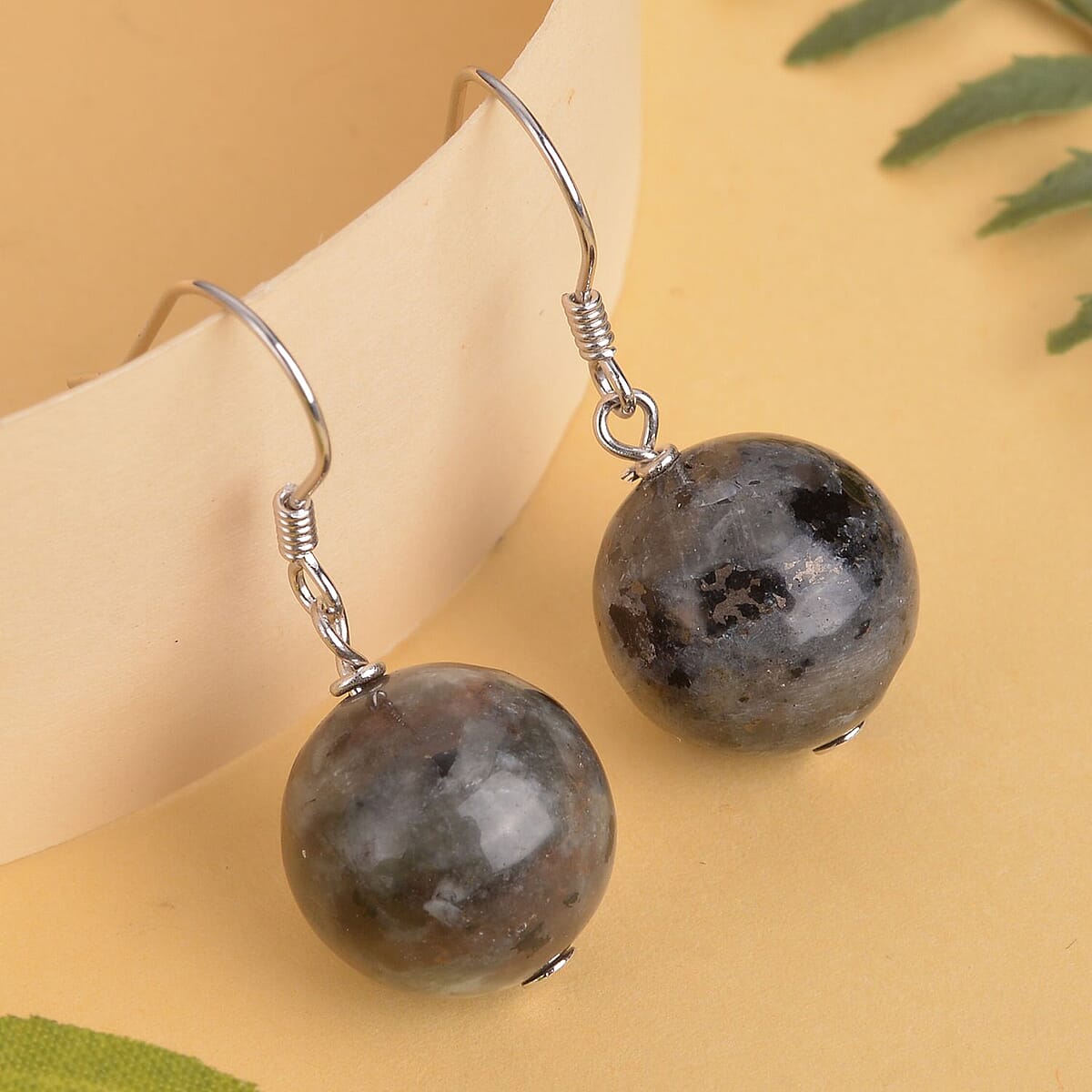Natural Yooperlite Drop Earrings in Rhodium Over Sterling Silver with Free UV Torch 28.50 ctw image number 1
