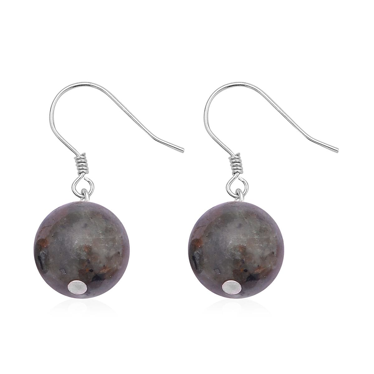 Natural Yooperlite Drop Earrings in Rhodium Over Sterling Silver with Free UV Torch 28.50 ctw image number 3