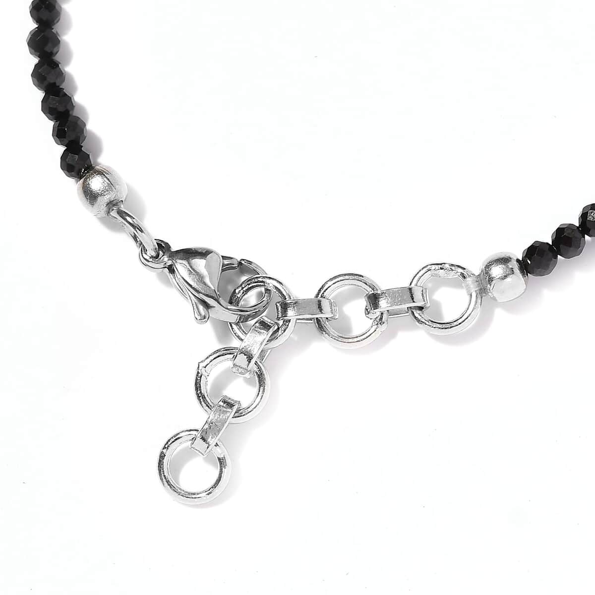 Karis Thai Black Spinel Beaded Bracelet in Platinum Bond (6.50-8.00In) 12.00 ctw image number 3