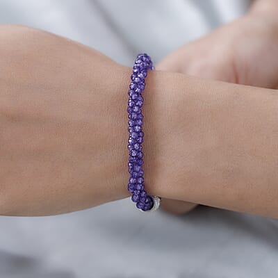 Karis Amethyst Bracelet in Platinum Bond (6.50-7.75In) 25.00 ctw