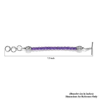 Karis Amethyst Bracelet in Platinum Bond (6.50-7.75In) 25.00 ctw