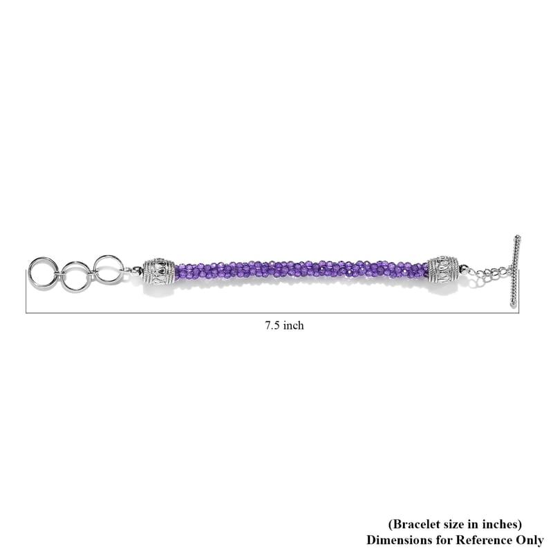 Karis Amethyst Bracelet in Platinum Bond (6.50-7.75In) 25.00 ctw