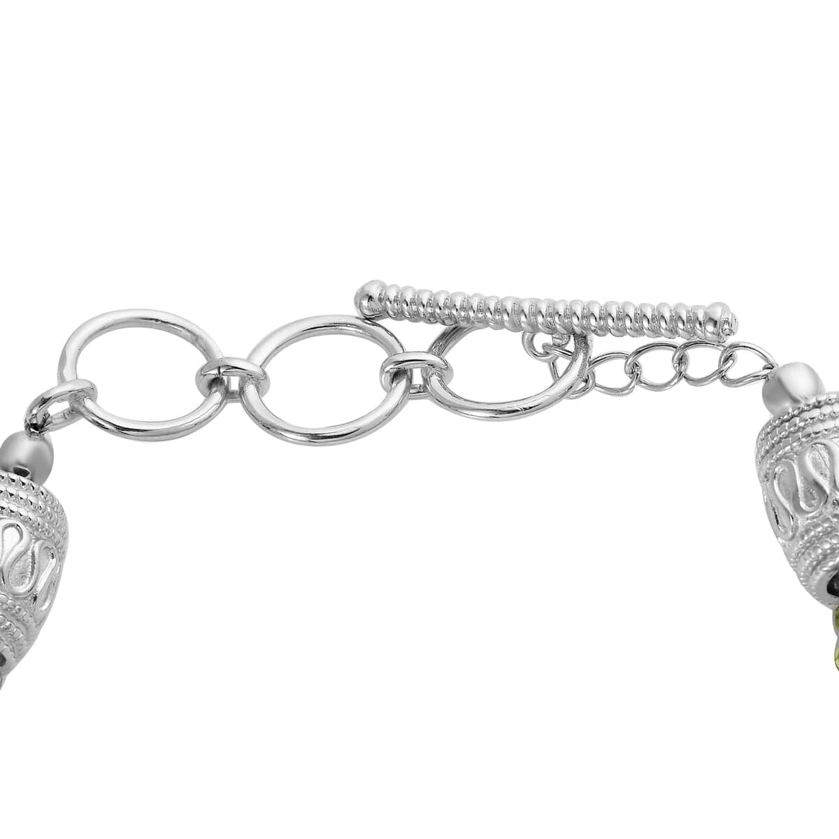 Karis Peridot Bracelet in Platinum Bond (6.50-7.75In) 25.00 ctw image number 3