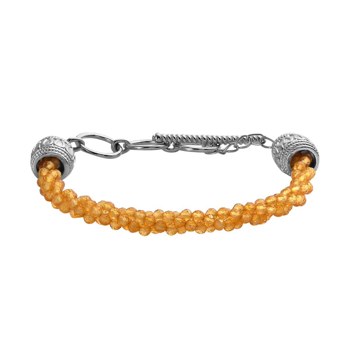 Karis Brazilian Citrine Bracelet in Platinum Bond (6.50-7.75In) 20.00 ctw image number 0