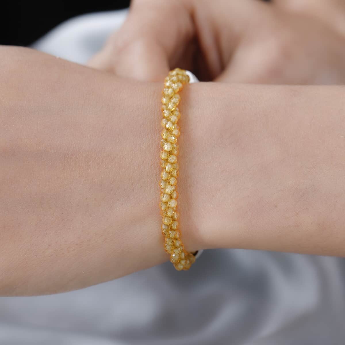 Karis Brazilian Citrine Bracelet in Platinum Bond (6.50-7.75In) 20.00 ctw image number 2