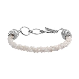 Karis Kuisa Rainbow Moonstone 26.00 ctw Bracelet in Platinum Bond (6.50-7.75In)