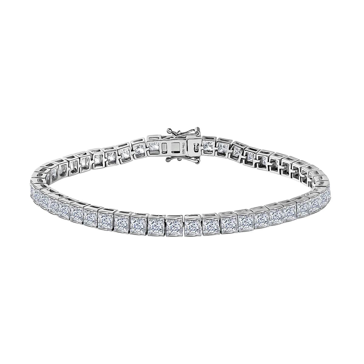 Moissanite Tennis Bracelet in Rhodium Over Sterling Silver (7.25 In) 13.40 ctw image number 0