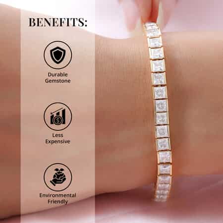 Buy Moissanite Tennis Bracelet in Vermeil Yellow Gold Over Sterling Silver  (7.25 In) 13.40 ctw at
