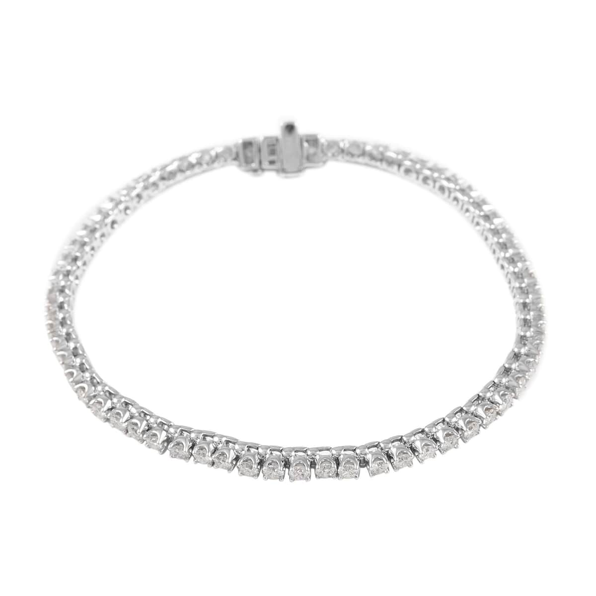 NY Closeout 14K White Gold F-G SI Diamond Tennis Bracelet (7.00 In) 11.15 Grams 3.00 ctw image number 0
