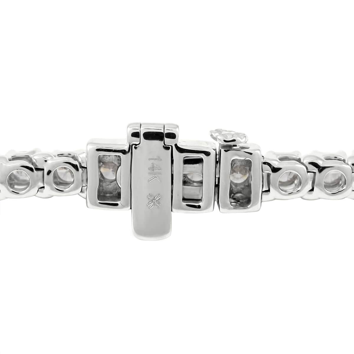 NY Closeout 14K White Gold F-G SI Diamond Tennis Bracelet (7.00 In) 11.15 Grams 3.00 ctw image number 3