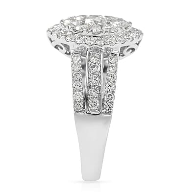 NY Closeout Diamond E-F VS 1.25 ctw Ring in 14K White Gold (Size 6.0) 4.65 Grams