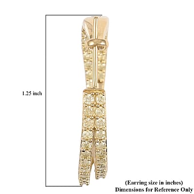 NY Closeout 10K Yellow Gold Natural Yellow Diamond I3 Twisted Inside Out Hoop Earrings 11.2 Grams 3.00 ctw