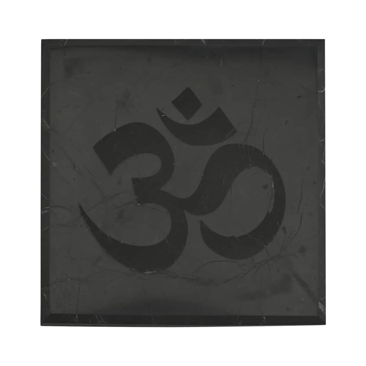 Shungite OM Square Tile 10cm Approx. 1330 ctw image number 0