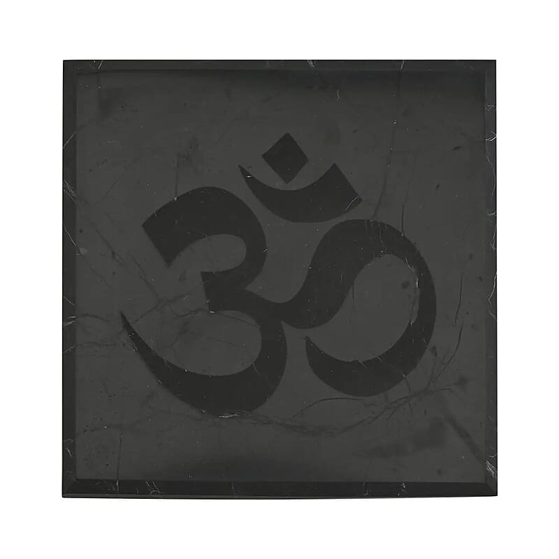 Shungite OM Square Tile 10cm Approx. 1330 ctw
