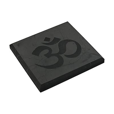 Shungite OM Square Tile 10cm Approx. 1330 ctw