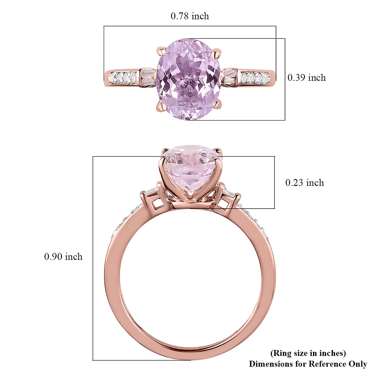 Martha Rocha Kunzite and Diamond Ring in Vermeil Rose Gold Over Sterling Silver (Size 10.0) 2.65 ctw image number 5