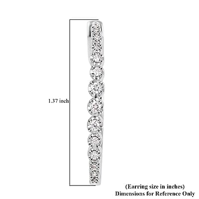NY Closeout 10K White Gold Diamond Hoop Earrings 7.40 Grams 0.50 ctw