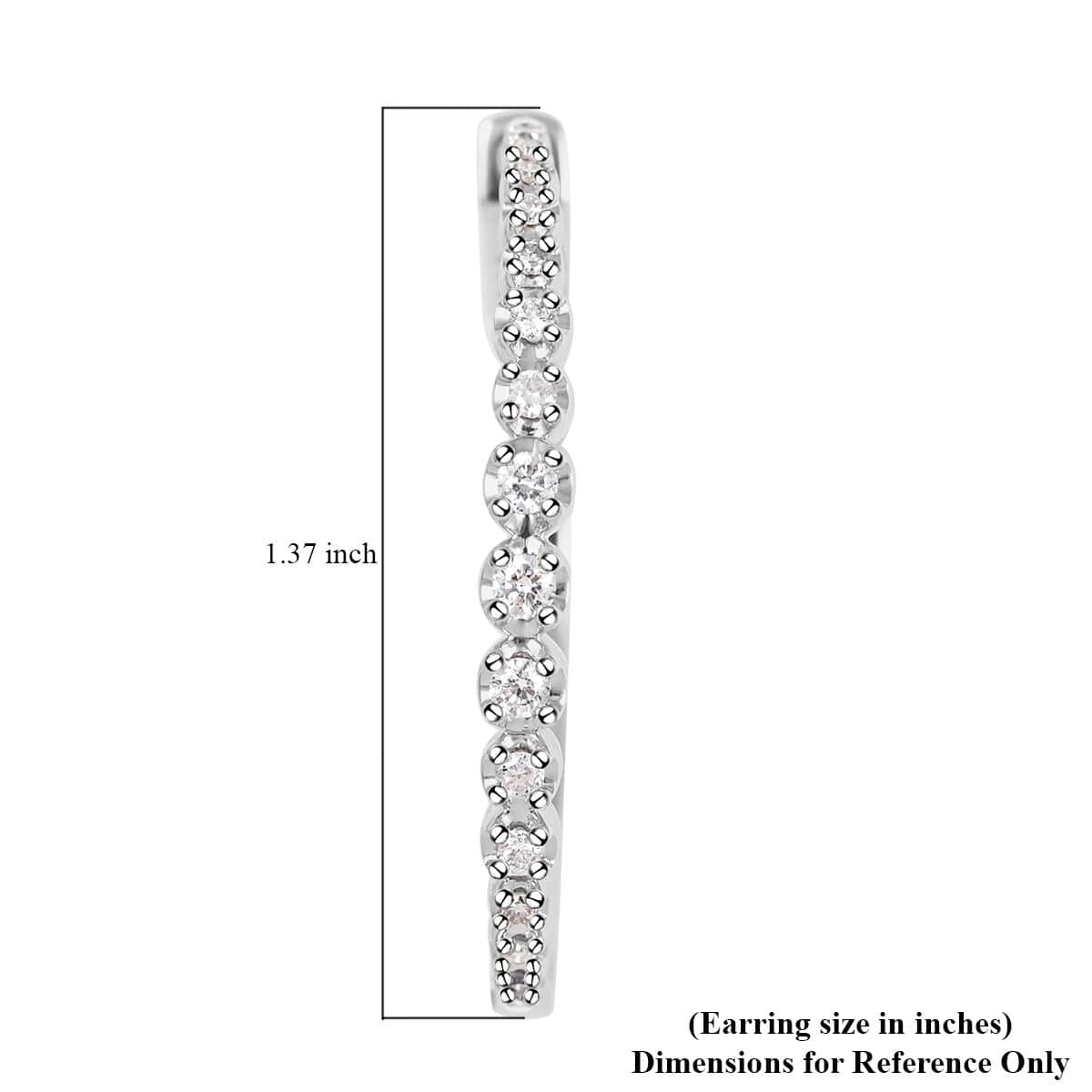 NY Closeout 10K White Gold Diamond Hoop Earrings 7.40 Grams 0.50 ctw image number 4