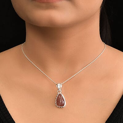 Artisan Crafted Tanzanian Natronite Solitaire Pendant in Sterling Silver 8.85 ctw