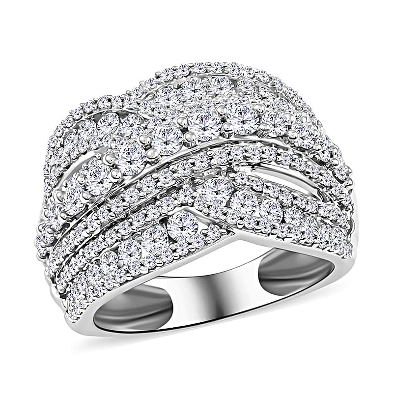 NY Closeout 10K White Gold Diamond Ring (Size 10.0) 6.35 Grams 2.00 ctw