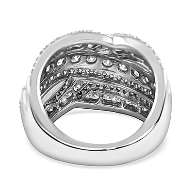 NY Closeout 10K White Gold Diamond Ring (Size 10.0) 6.35 Grams 2.00 ctw