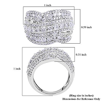 NY Closeout 10K White Gold Diamond Ring (Size 10.0) 6.35 Grams 2.00 ctw