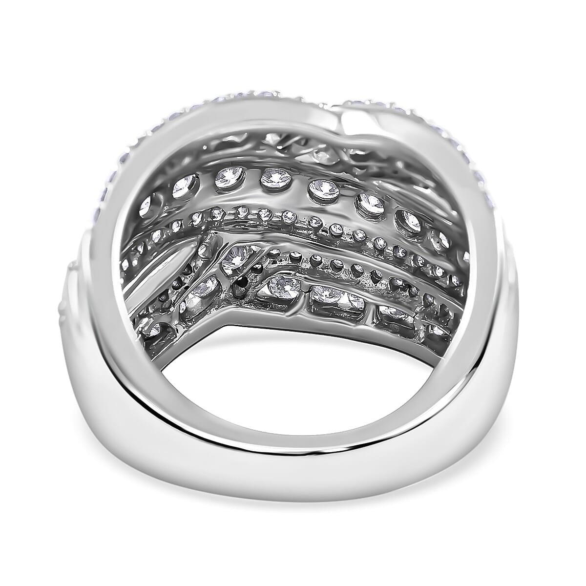 NY Closeout 10K White Gold Diamond Ring (Size 6.0) 6.35 Grams 2.00 ctw image number 4