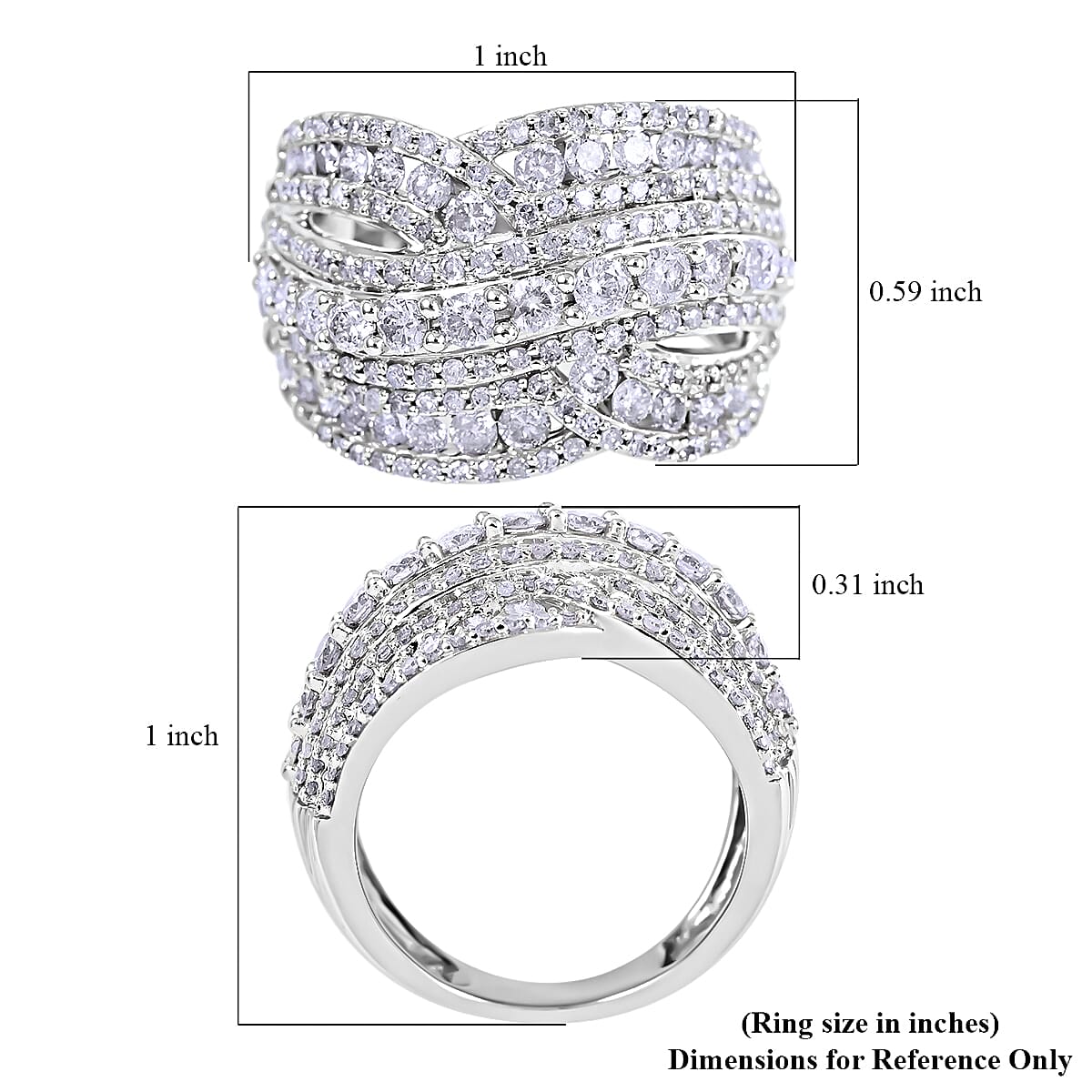 NY Closeout 10K White Gold Diamond Ring (Size 6.0) 6.35 Grams 2.00 ctw image number 5