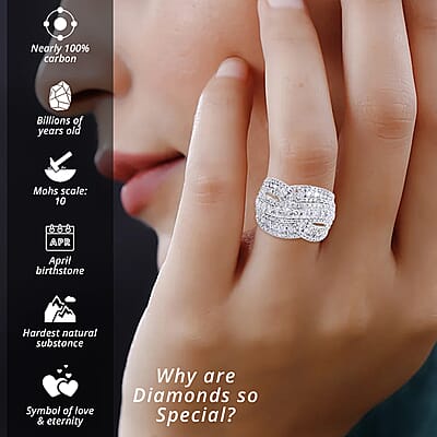 NY Closeout 10K White Gold Diamond Ring (Size 7.0) 6.35 Grams 2.00 ctw