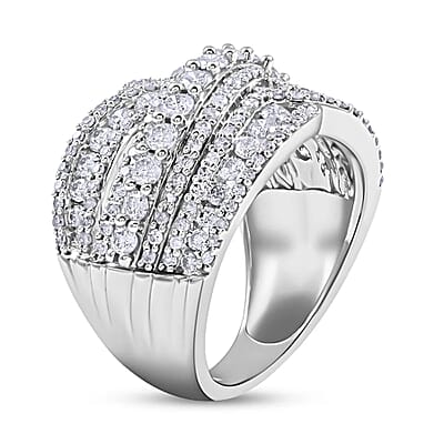 NY Closeout 10K White Gold Diamond Ring (Size 7.0) 6.35 Grams 2.00 ctw