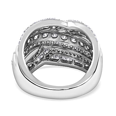 NY Closeout 10K White Gold Diamond Ring (Size 7.0) 6.35 Grams 2.00 ctw