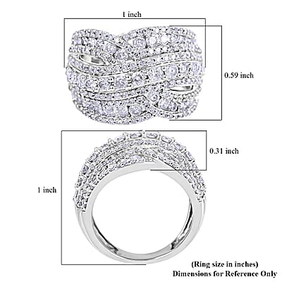 NY Closeout 10K White Gold Diamond Ring (Size 7.0) 6.35 Grams 2.00 ctw