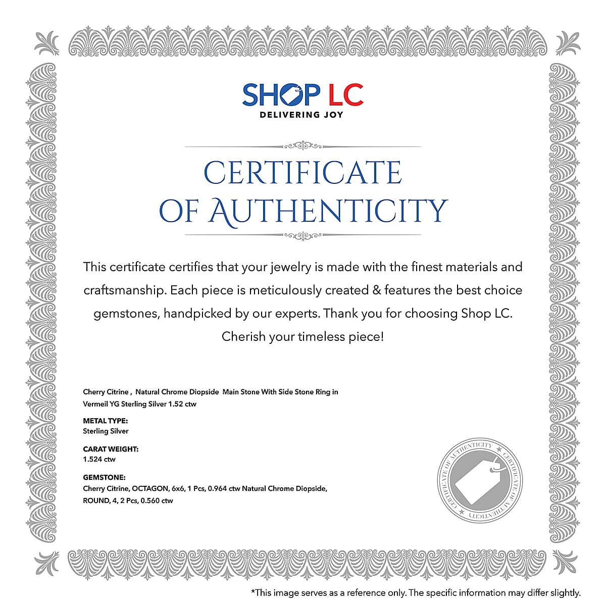 Brazilian Cherry Citrine Ring in Vermeil YG Over Sterling Silver, Chrome Diopside Ring, Trilogy Ring (Size 9.0) 1.50 ctw image number 7