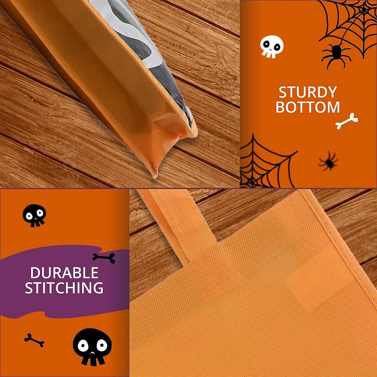 Halloween- Ghost Trick Or Treat Bag Shiny Coated Non Woven W/2.5in Handle image number 3