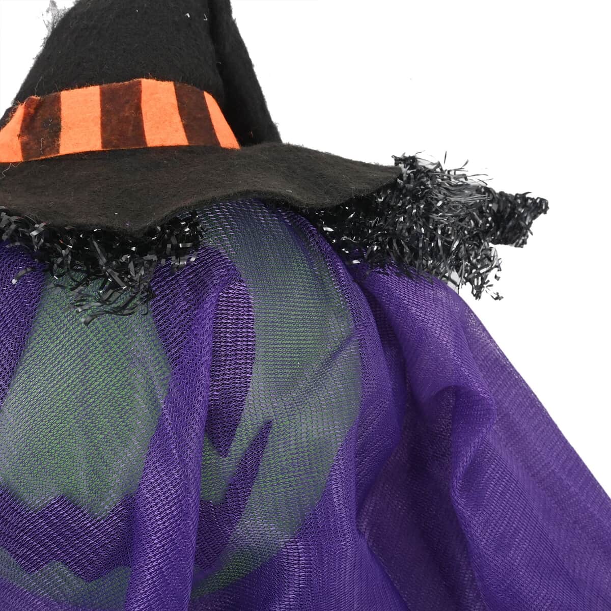 Halloween- Purple Hanging Light-Up Witch (26 Inch Batteries Included) image number 6