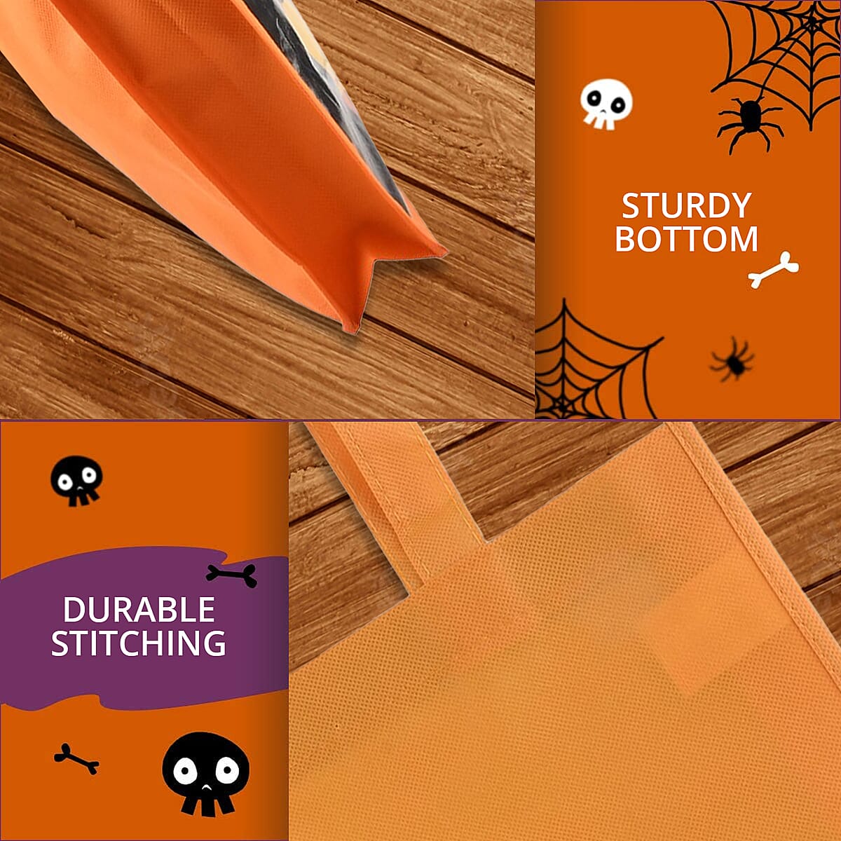 Halloween- Black Cat Trick Or Treat Bag Shiny Coated Non Woven W/2.5in Handle image number 3