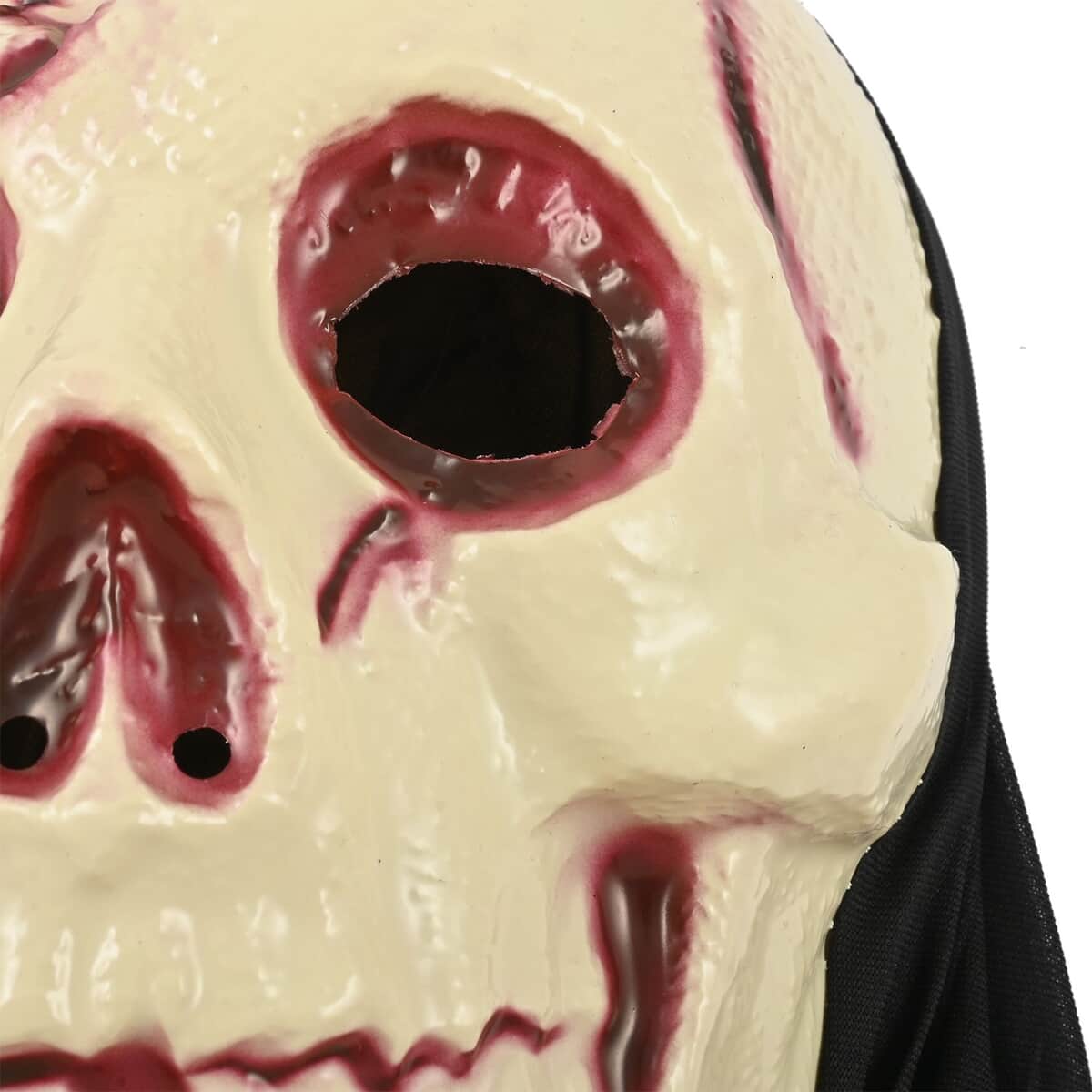 Halloween-Deluxe Realistic Skull Mask W/fabric Hood Adult Size image number 4