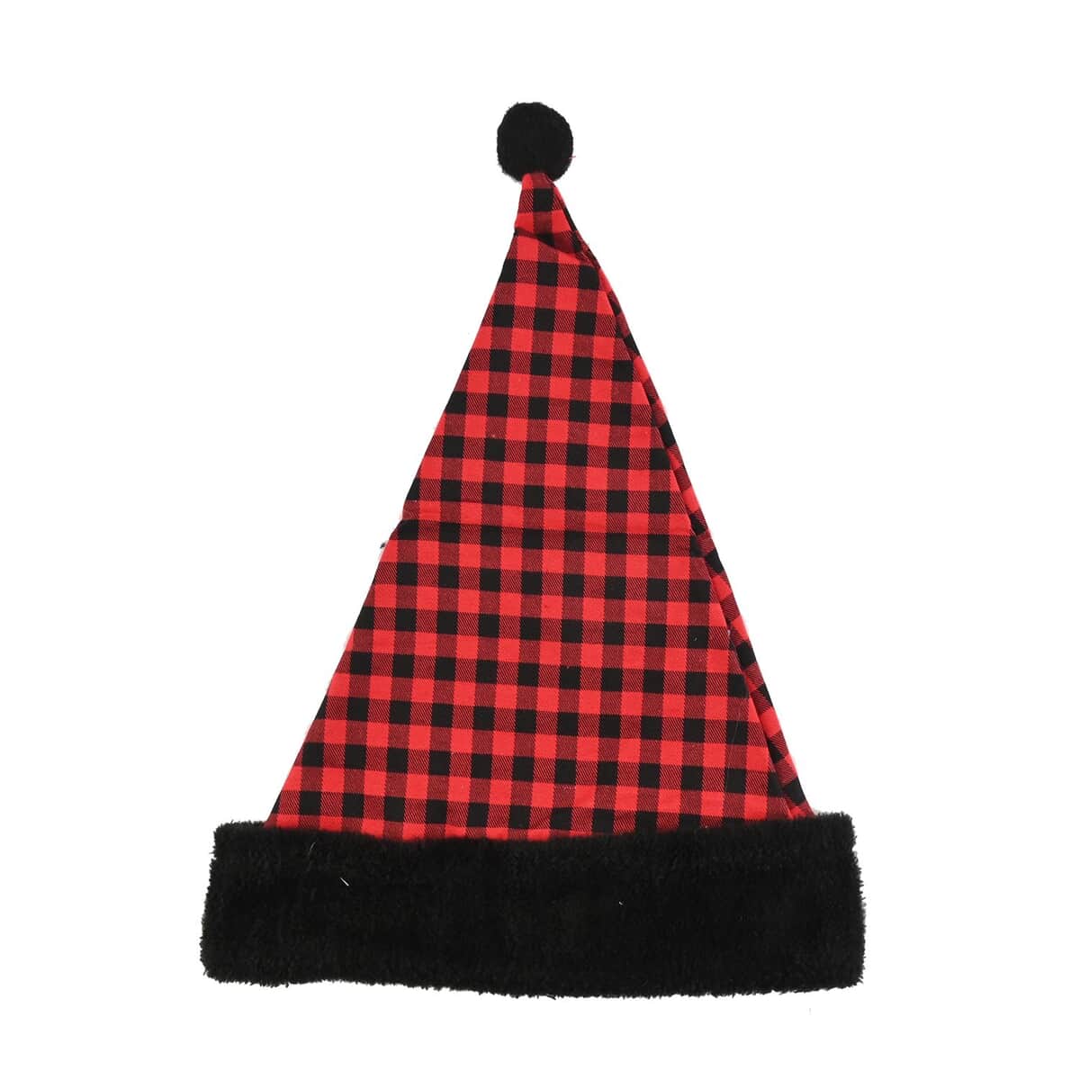Red and Black Checkered Christmas Hat image number 0