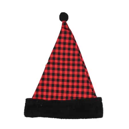 Red and Black Checkered Christmas Hat image number 0