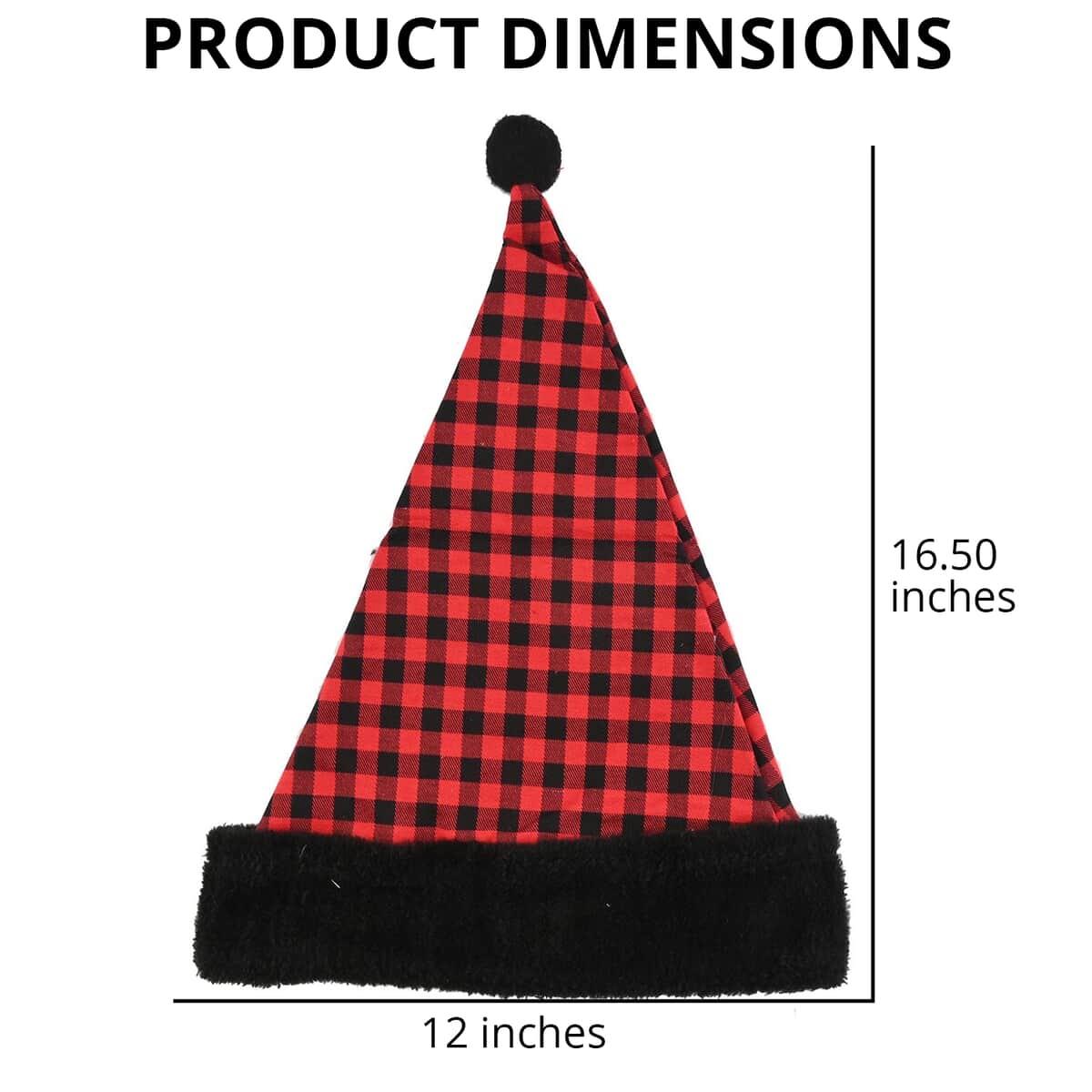 Red and Black Checkered Christmas Hat image number 3