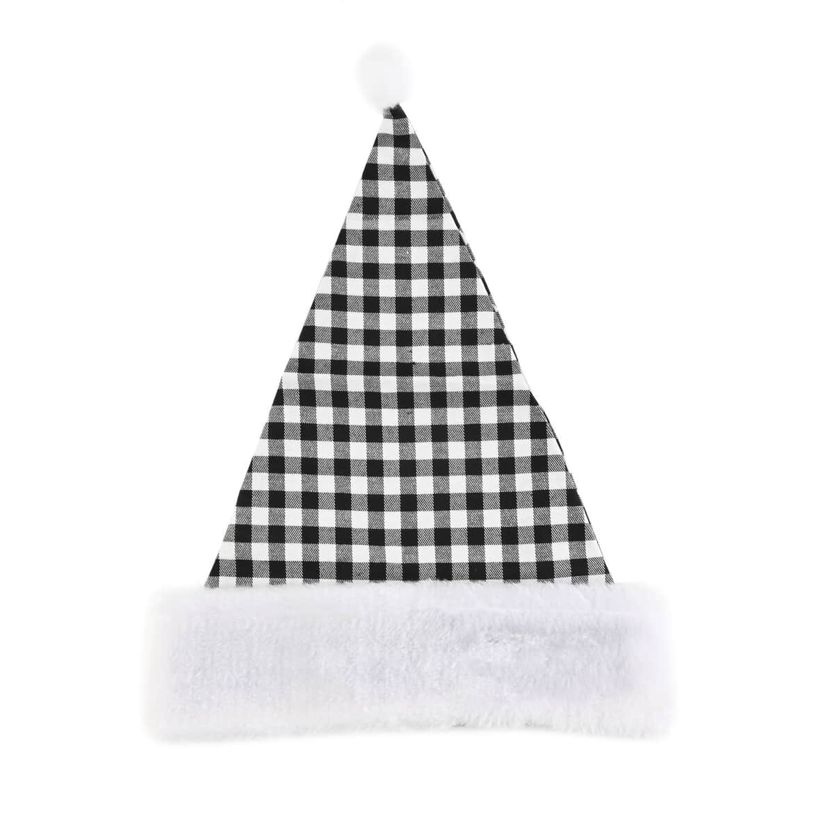 White and Black Checkered Christmas Hat image number 0