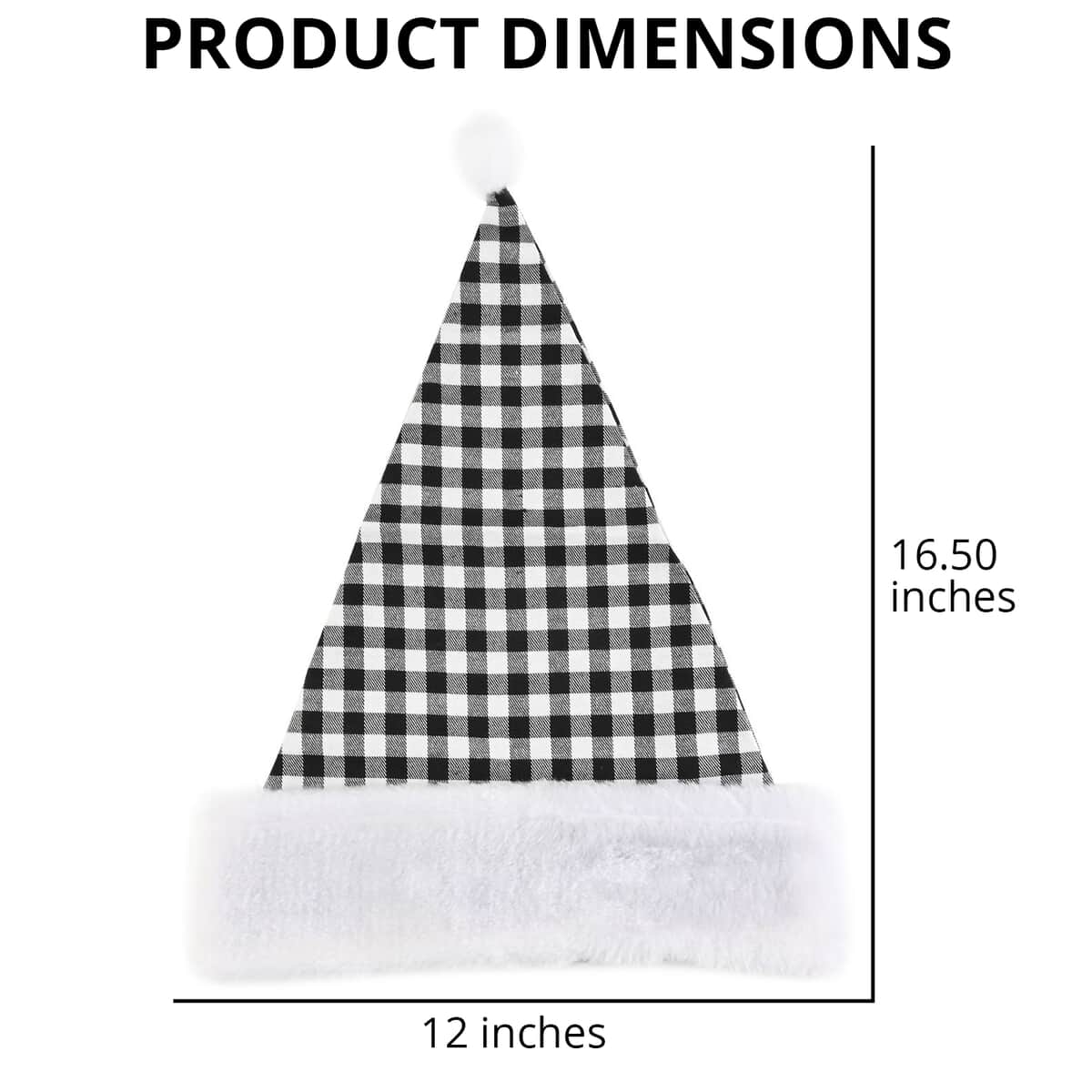 White and Black Checkered Christmas Hat image number 3